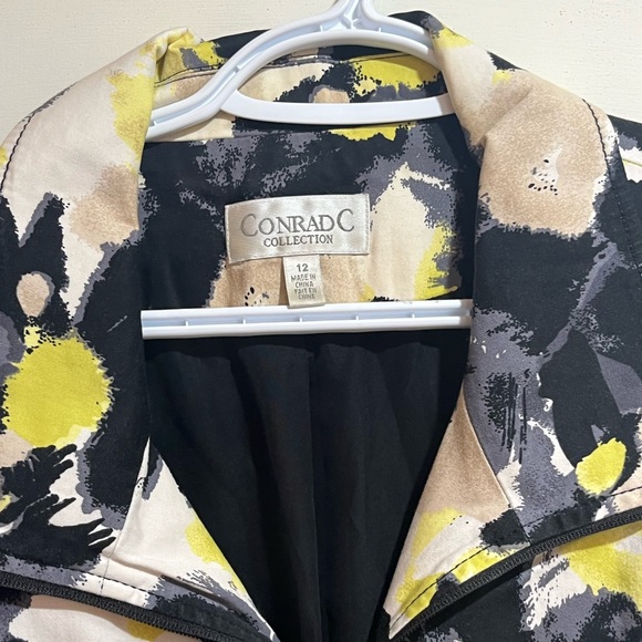 Conrad C Collection jacket sz 12 abstract floral full zip blazer - Picture 4 of 5